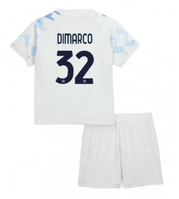 Inter Milan Federico Dimarco #32 Replika Babytøj Udebanesæt Børn 2025-26 Kortærmet (+ Korte bukser)